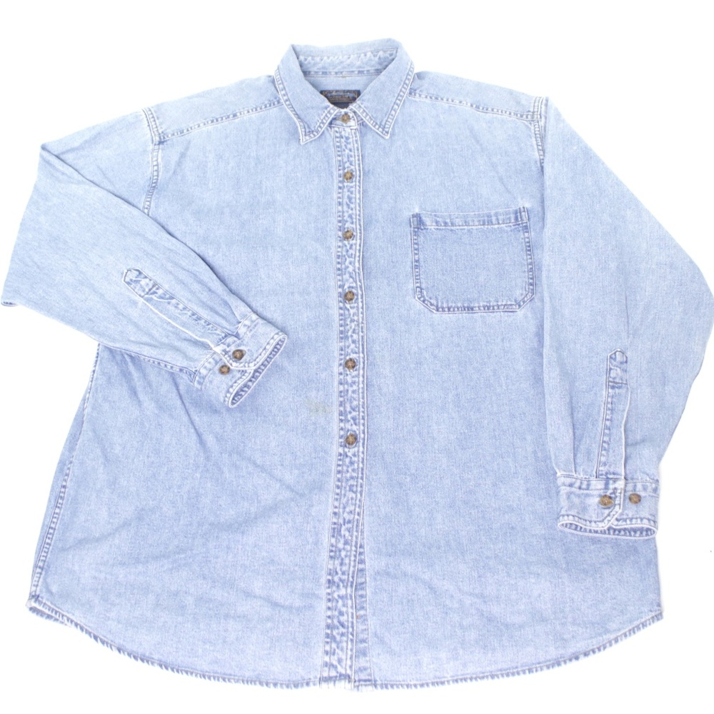 Woolrich Denim Long Sleeve Button Bluue Jean Shirt